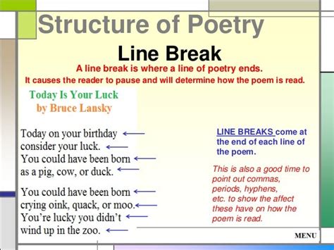 what is a line break in poetry